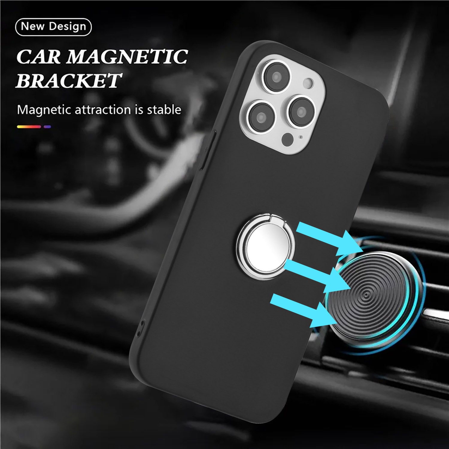 Cellphone Cover for iPhone 14 Pro Ring Kickstand Matte TPU Phone Case Support Car Magnet Mount Cellphone Cover for iPhone 14 Pro Ring Kickstand Matte TPU Phone Case Support Car Magnet Mount